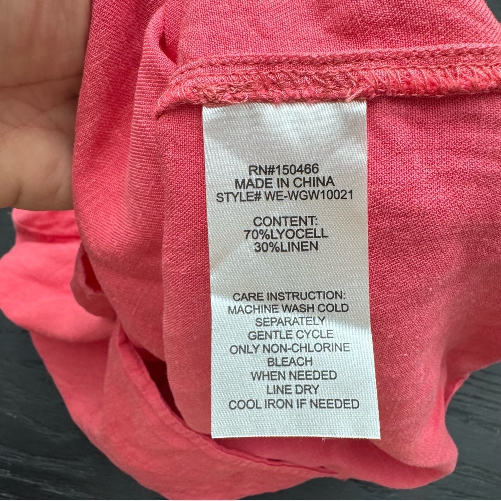 Market & Spruce Pink Linen Blend Tank Top | Criss Cross Back | Size Small - Picture 6 of 6